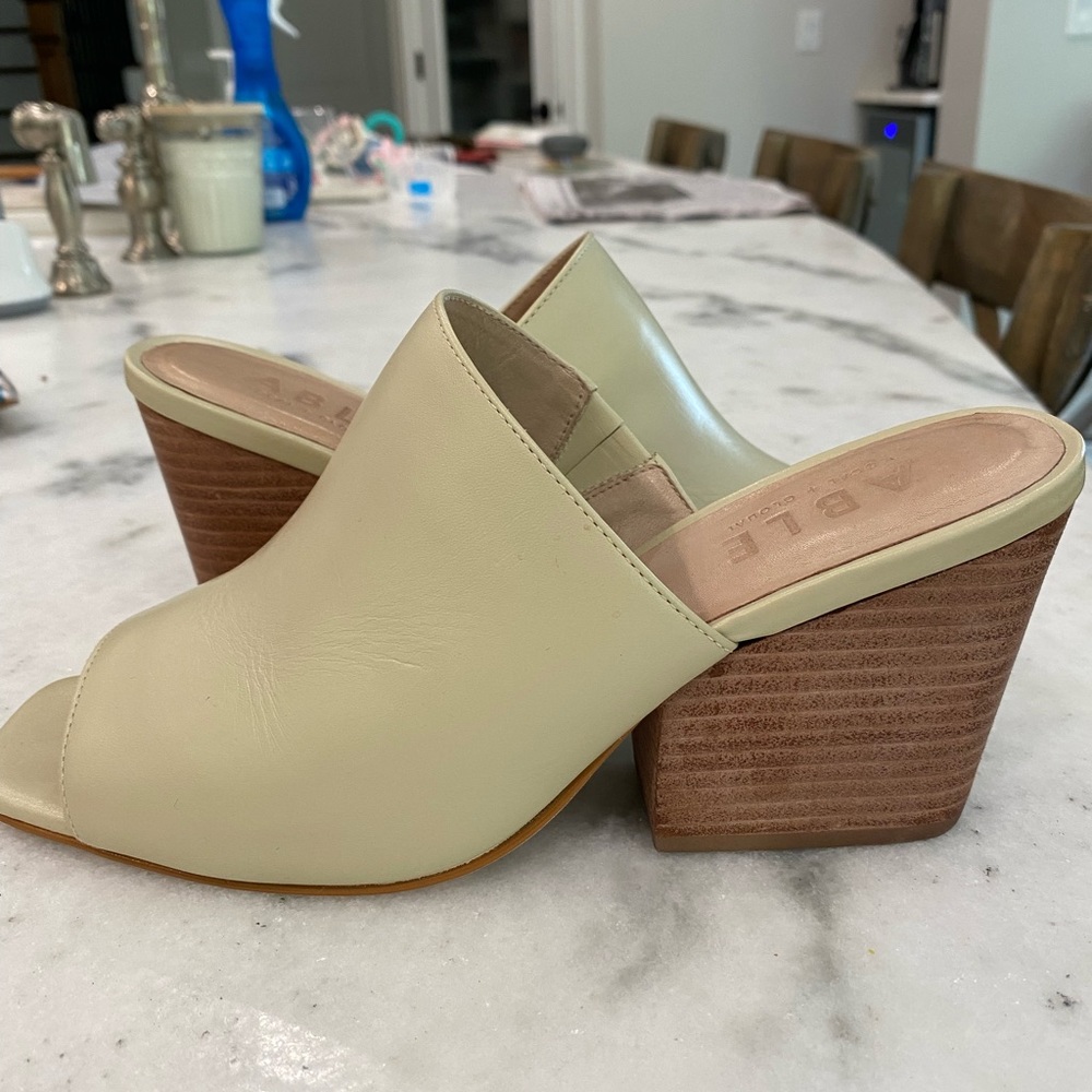 ABLE Open Toe Leather Mule
